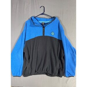 Outdoor Afro x REI Co Op Fleece Pullover Hoodie Blue Black 3XL Pocket 1/4 zip